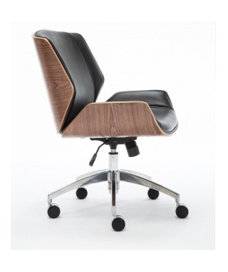 FOTEL BIUROWY OBROTOWY RON VIP CZARNY ORZECH 2