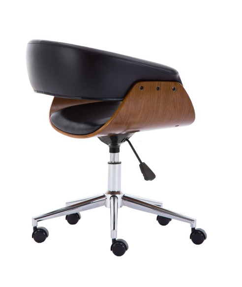 FOTEL BIUROWY OBROTOWY CORAL CZARNY ORZECH