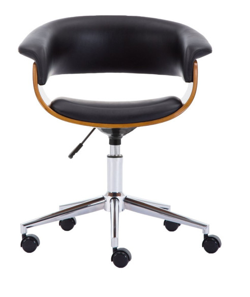 FOTEL BIUROWY OBROTOWY CORAL CZARNY ORZECH