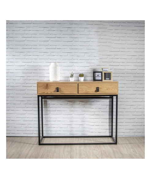 KONSOLA KOMODA LOFTOWA ABBOTT DĄB ZŁOTY + METAL