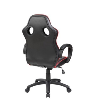 FOTEL GAMINGOWY KUBEŁKOWY MŁODZIEŻOWY CZERWONO-CZARNY 2