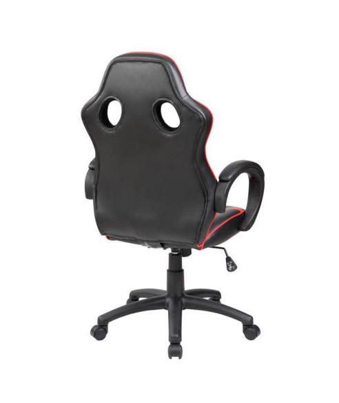 FOTEL GAMINGOWY KUBEŁKOWY MŁODZIEŻOWY CZERWONO-CZARNY