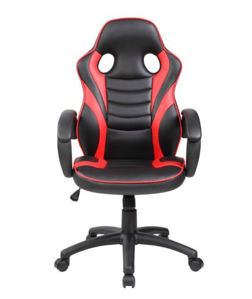 FOTEL GAMINGOWY KUBEŁKOWY MŁODZIEŻOWY CZERWONO-CZARNY