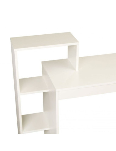 BIURKO SZKOLNE Z REGAŁEM 5 PÓŁEK BIAŁE GH