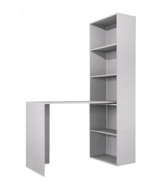 BIURKO SZKOLNE KOMPUTEROWE Z WYSOKIEM REGAŁEM R-50 5 PÓŁEK BIAŁE 2