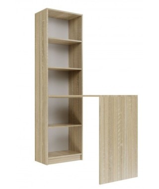 BIURKO SZKOLNE KOMPUTEROWE Z WYSOKIEM REGAŁEM R-50 5 PÓŁEK DĄB SONOMA 2