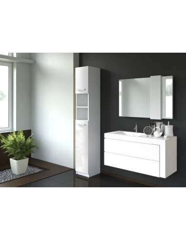 SŁUPEK ŁAZIENKOWY SZAFKA 30 CM MARBELA BIAŁY POŁYSK