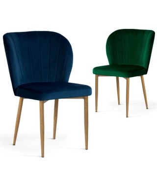 KRZESŁO MUSZLA SHELLY TAPICEROWANE NOGI DĄB IMITACJA DREWNA (WYBIERZ TKANINĘ)