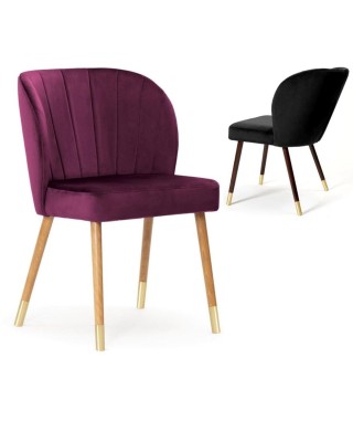 KRZESŁO MUSZLA SHELLY PLUS TAPICEROWANE ZE ZŁOTYMI KOŃCÓWKAMI (WYBIERZ TKANINĘ I KOLOR NÓG)