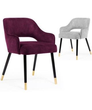 KRZESŁO Z DZIURKĄ TAPICEROWANE MERCY PLUS ZE ZŁOTĄ KOŃCÓWKĄ (WYBIERZ TKANINĘ I KOLOR NÓG)