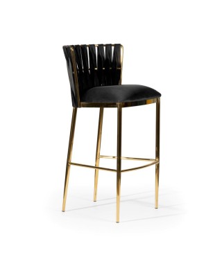 HOKER KUCHENNY KRZESŁO BAROWE HORDIA ZŁOTE NOGI 70 CM (WYBIERZ KOLOR)