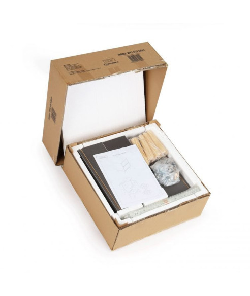 SZAFKA NOCNA STOLIK 2 SZUFLADY SZAROŚĆ+DREWNO GH