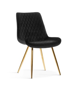 KRZESŁO SANDIEGO VELVET WZÓR ROMBÓW ZŁOTE NOGI (WYBIERZ KOLOR)