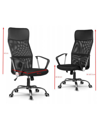 FOTEL BIUROWY OBROTOWY SIATKA NEMO CZERWONY