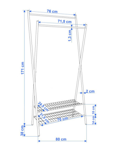 WIESZAK XAVIER GARDEROBA METALOWA CZARNY