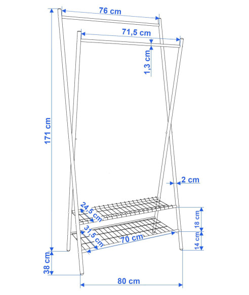 WIESZAK XAVIER GARDEROBA METALOWA CZARNY