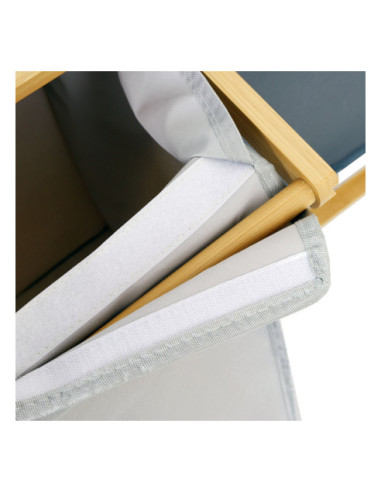 KOSZ BAMBUSOWY NA PRANIE HANOI 2 PODWÓJNY (SZARY)