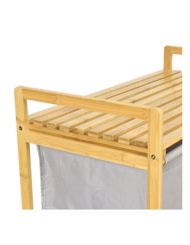 KOSZ BAMBUSOWY NA PRANIE HANOI 2 PODWÓJNY (SZARY)