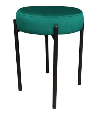 TABORET MAGIC VELVET DIOR OKRĄGŁY NA CZARNYM STELAŻU (WYBIERZ KOLOR)