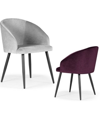 KRZESŁO KUBEŁKOWE TAPICEROWANE KORFU NOGI CZARNE (WYBIERZ TKANINĘ)