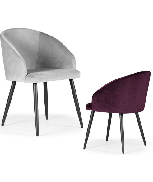 KRZESŁO KUBEŁKOWE TAPICEROWANE KORFU NOGI CZARNE (WYBIERZ TKANINĘ)