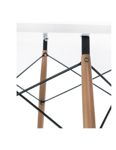 STÓŁ OKRĄGŁY BIAŁY NOGI DREWNO DTW FI 100 CM