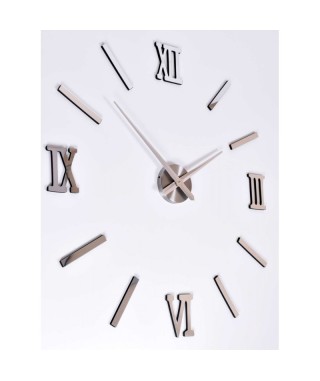 ZEGAR ŚCIENNY DIY HAPI 3D SREBRNY 2
