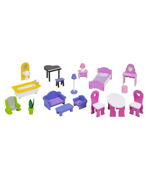 DOMEK DLA LALEK DREWNIANY DUŻY XXL REZYDENCJA TRUSKAWKOWA Z MEBELKAMI I WINDĄ