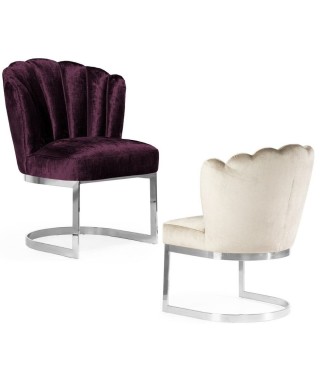 KRZESŁO FOTELOWE GLAMOUR MONALIZA PODSTAWA PODKOWA SREBRNA (WYBIERZ TKANINĘ)