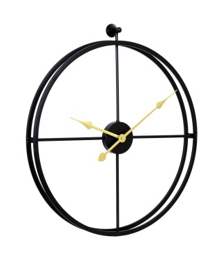ZEGAR ŚCIENNY LOFT CIRCULO METALOWY CZARNY/ZŁOTY 56 CM