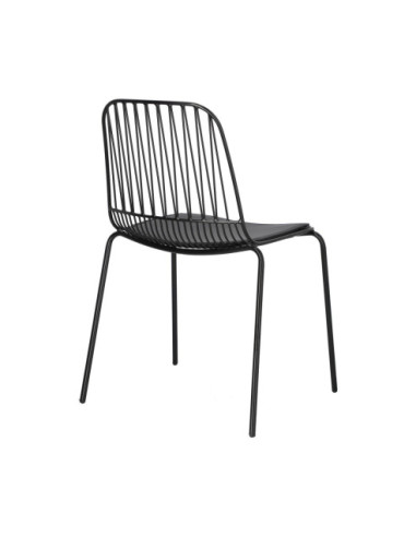 KRZESŁO METALOWE DRUCIANE LOFT Z PODUSZKĄ WILLY CZARNE