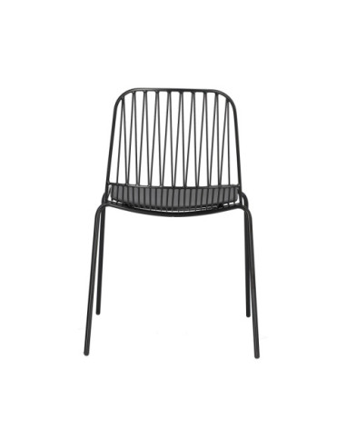 KRZESŁO METALOWE DRUCIANE LOFT Z PODUSZKĄ WILLY CZARNE