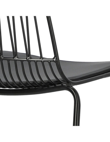 KRZESŁO METALOWE DRUCIANE LOFT Z PODUSZKĄ WILLY CZARNE