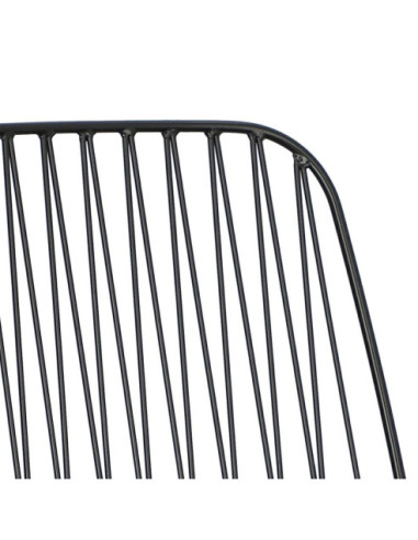 KRZESŁO METALOWE DRUCIANE LOFT Z PODUSZKĄ WILLY CZARNE