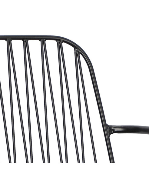 KRZESŁO METALOWE DRUCIANE LOFT Z PODUSZKĄ WILLY ARM CZARNE