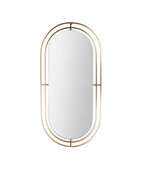 DUŻE LUSTRO ART DECO ZŁOTA RAMA 90X43 CM OWALNE
