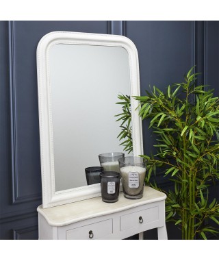 LUSTRO DEKORACYJNE DREWNIANA BIAŁA RAMA VICTORIA 2