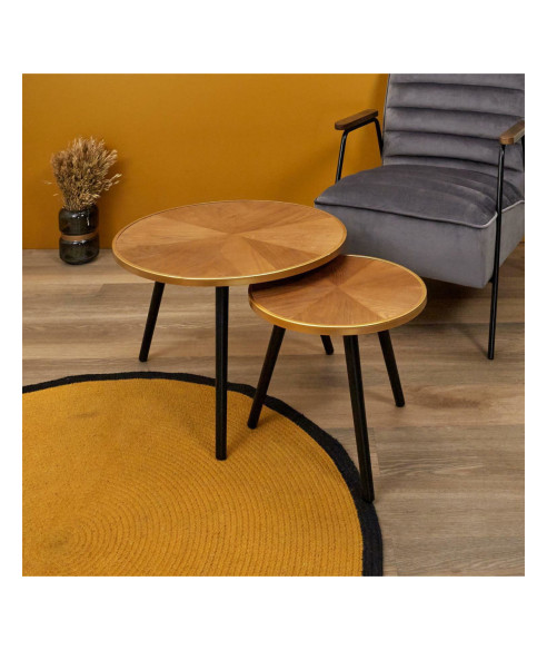 ZESTAW STOLIKÓW KAWOWYCH FELIX ORZECH/CZARNY