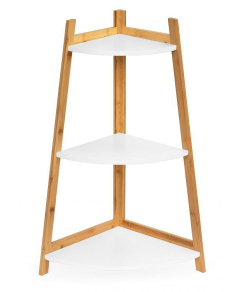 REGAŁ - SZAFKA NROŻNA 3 PÓŁKI BIEL+DREWNO