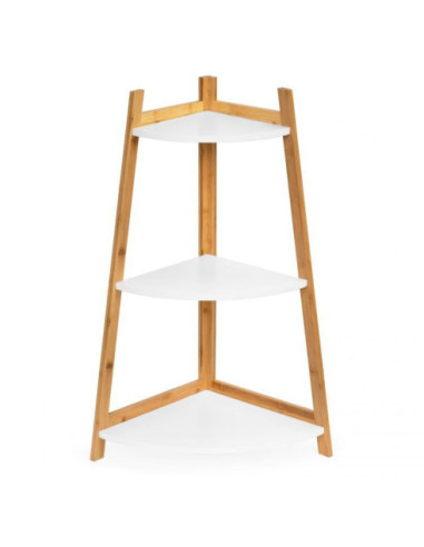 REGAŁ - SZAFKA NROŻNA 3 PÓŁKI BIEL+DREWNO