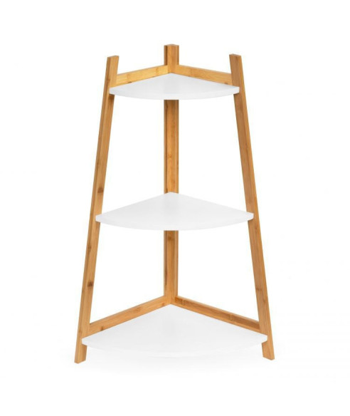 REGAŁ - SZAFKA NROŻNA 3 PÓŁKI BIEL+DREWNO