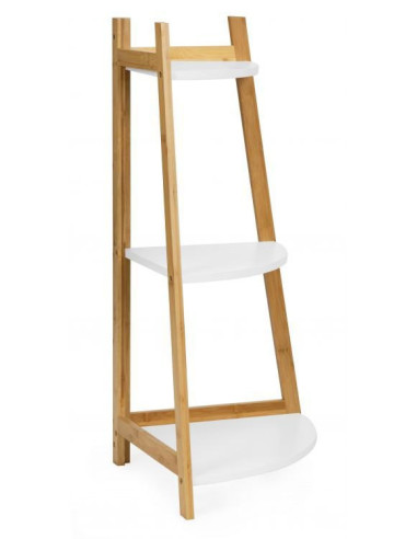 REGAŁ - SZAFKA NROŻNA 3 PÓŁKI BIEL+DREWNO