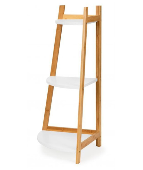 REGAŁ - SZAFKA NROŻNA 3 PÓŁKI BIEL+DREWNO