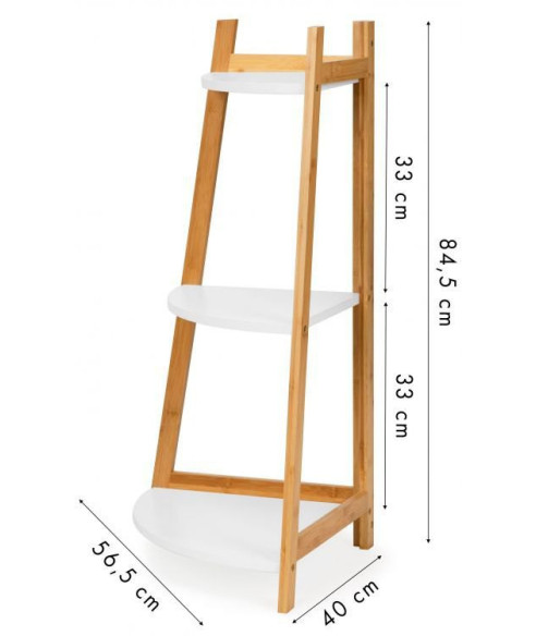 REGAŁ - SZAFKA NROŻNA 3 PÓŁKI BIEL+DREWNO