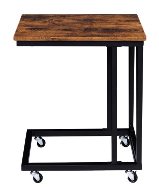 STOLIK KAWOWY POMOCNICZY NA KÓŁKACH DĄB POSTARZANY MEREN 2