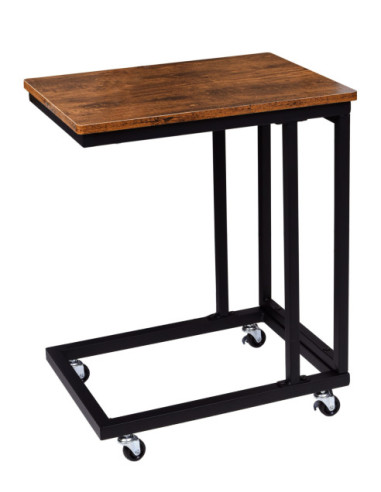 STOLIK KAWOWY POMOCNICZY NA KÓŁKACH DĄB POSTARZANY MEREN