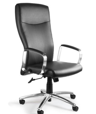 FOTEL BIUROWY PRESTIGE ADELLA HL CZARNY SKÓRA NATURALNA