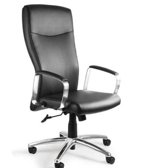 FOTEL BIUROWY PRESTIGE ADELLA HL CZARNY SKÓRA NATURALNA