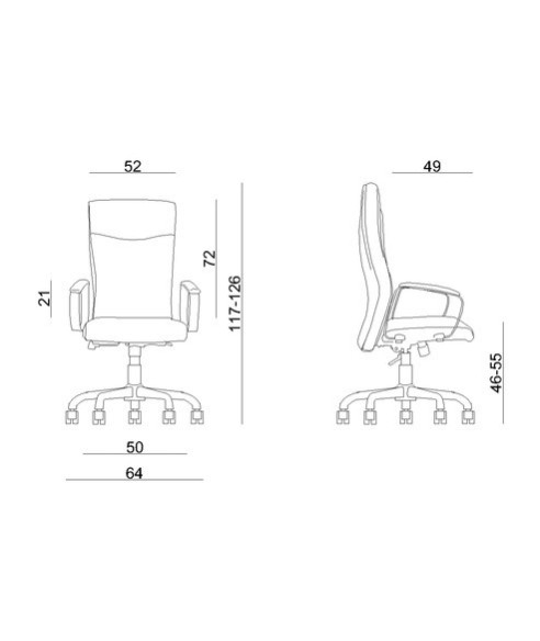 FOTEL BIUROWY PRESTIGE ADELLA HL CZARNY SKÓRA NATURALNA