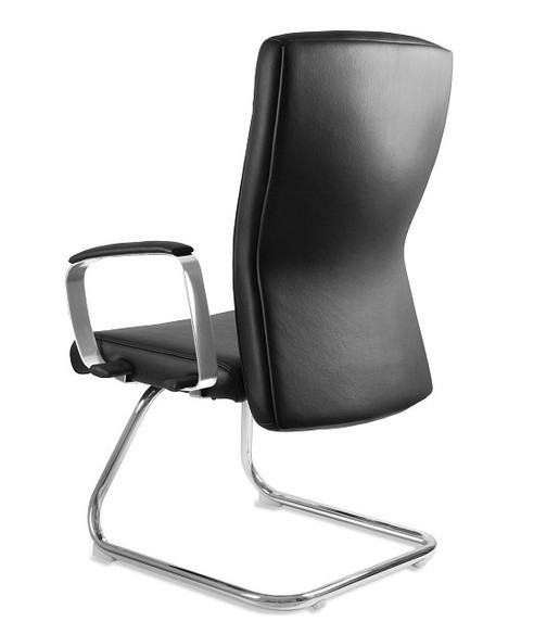 FOTEL BIUROWY PRESTIGE ADELLA SKID CZARNY EKO-SKÓRA